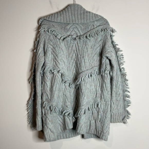 Hayley Menzies | Women's Gray Fringe Wool & Alpaca Blend Sweater Size Small - Picture 6 of 6